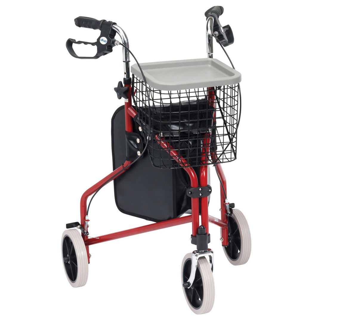 Steel Tri Walker With Bag, Basket & Tray - ScootaMart